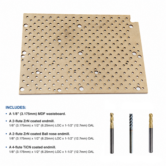 A picture of an MDF waste board for the the Carvera Air Fixture Plate Replacment.